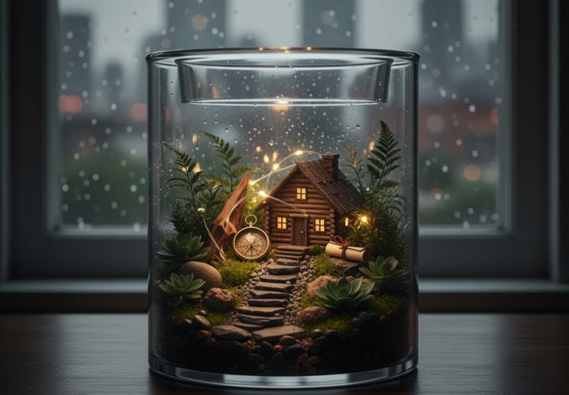 تراریوم در کنار پنجره