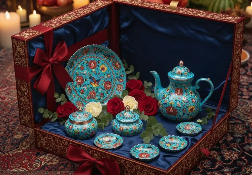 ست ظروف میناکاری