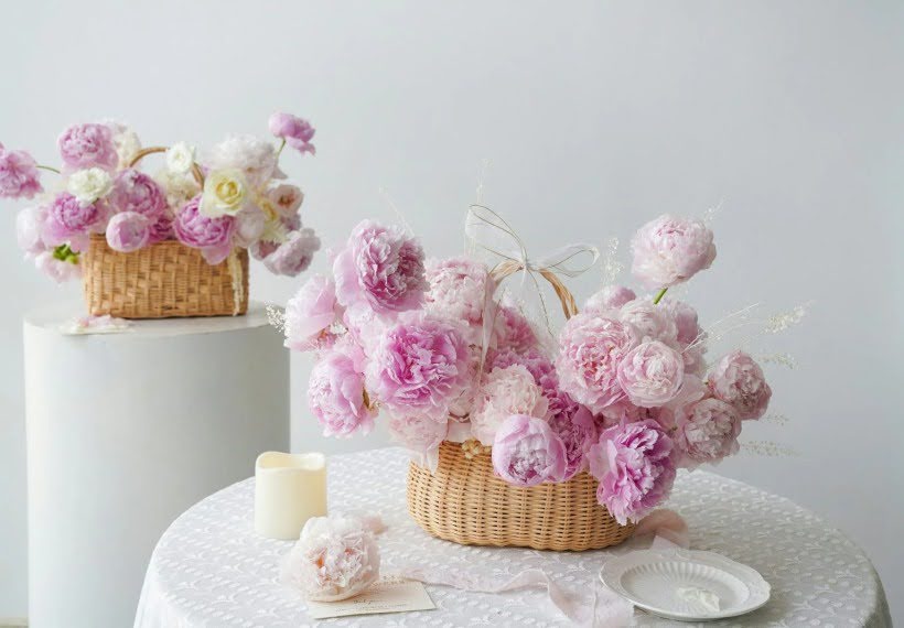 سبدهای گل پیونی