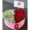 باکس قلبی رز قرمز و ژیپسوفیلا