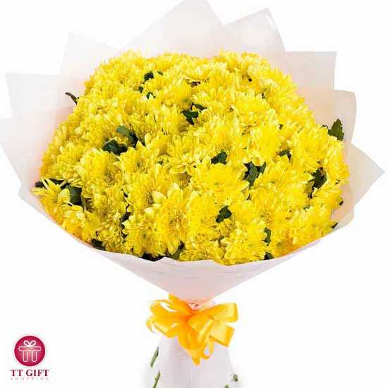 دسته گل داوودی زرد ارزان برای تشکر