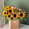 باکس گل آفتابگردان ارزان سرمه برای تولد