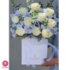باکس گل رز سفید روشا برای تولد