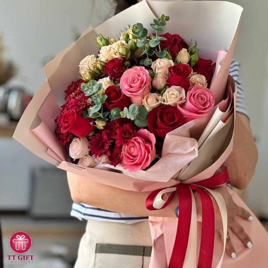 دسته گل رز برمک