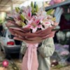 Picture of Solaleh Pink Oriental Lily Flower Bouquet for Birthday