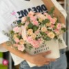 Picture of Houriya Pink Miniature Rose and Carnation Flower Box