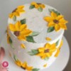 تصویر  پکیج کیک و باکس گل آفتابگردون شبنم