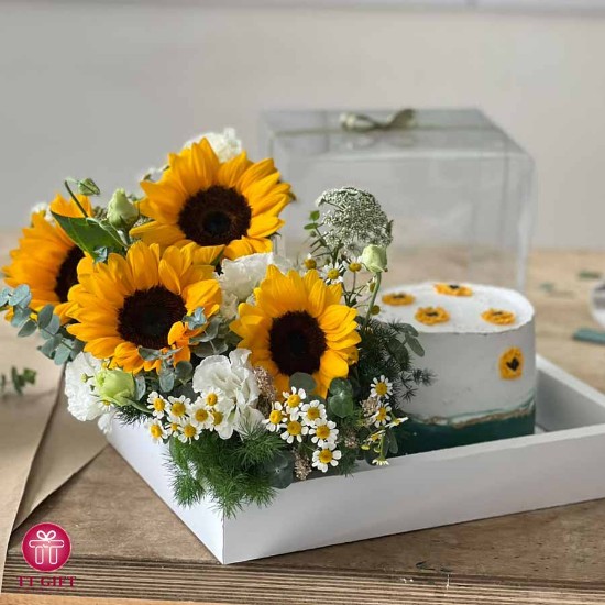 تصویر  پکیج کیک و گل سالی