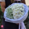 دسته گل ارزان داوودی سفید و ژیپسوفیلا صنم