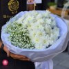 دسته گل ارزان داوودی سفید و ژیپسوفیلا صنم